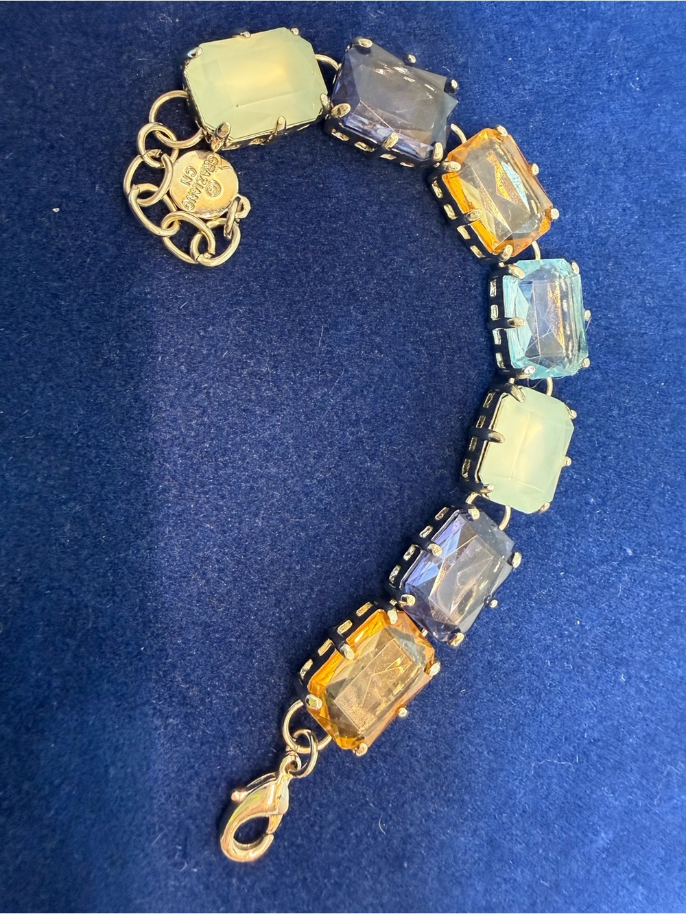 R.J. Graziano Statement Bracelet Multi Stone Gold Tone - Picture 6 of 15